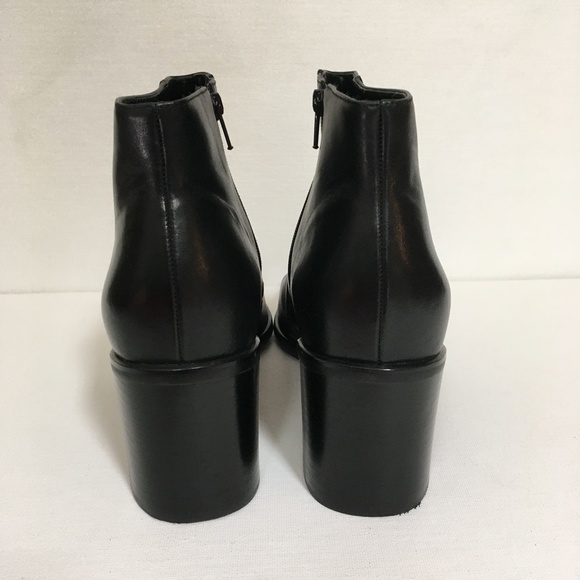 Apostrophe Dana Block Heel Leather Bootie in Black - Picture 4 of 9